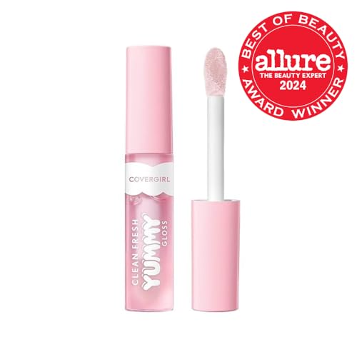 COVERGIRL Clean Fresh Yummy Lip Gloss, Sheer, Natural Scents, Vegan Formula - 300 Acai You Later, 0.33 fl oz