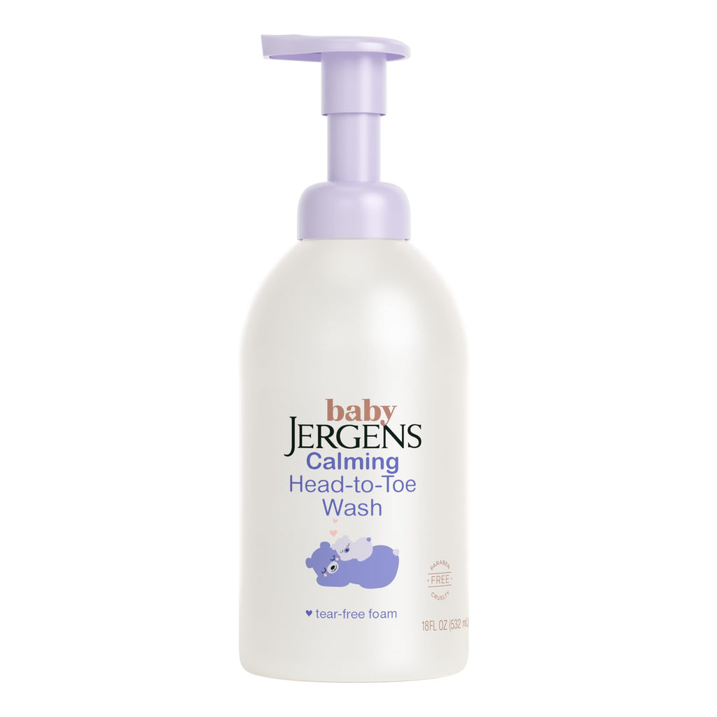 Jergens Baby Calming Head to Toe Foaming Wash, Baby Shampoo and Body Wash, Shampoo Tear Free, Kids Foaming Body Wash, 18 Fl Oz