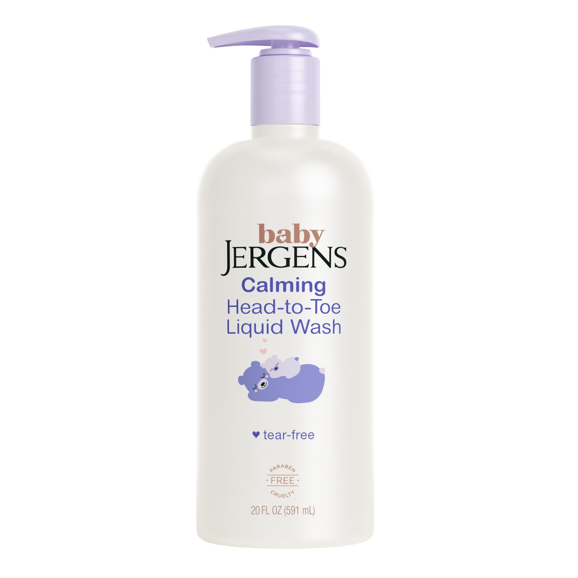 Jergens Baby Calming Head to Toe Foaming Wash, Baby Shampoo and Body Wash, Shampoo Tear Free, Kids Foaming Body Wash, 18 Fl Oz