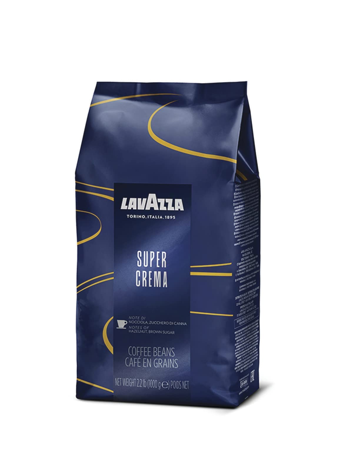 Lavazza Super Crema Whole Bean Coffee, Medium Espresso Roast, Arabica and Robusta Blend, 2.2 lb Bag, Package May Vary (Pack of 1)