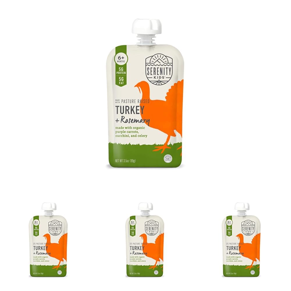 Serenity Kids 6+ Months Meat Baby Food Puree Pouches - 18 Count, 3.5 Oz - No Added Sugar Meat Snacks Toddler Food - Portable Baby Travel Essential