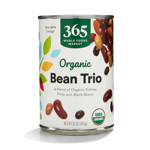 365 by Whole Foods Market, Organic Bean Trio (Kidney, Pinto, & Black Beans), 15 Ounce