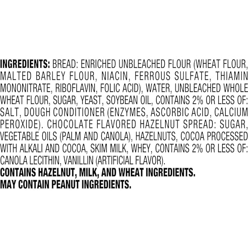 Smucker's Uncrustables Chocolate Flavored Hazelnut Spread Sandwiches, 1.8 Ounces (Pack of 4)(Frozen)