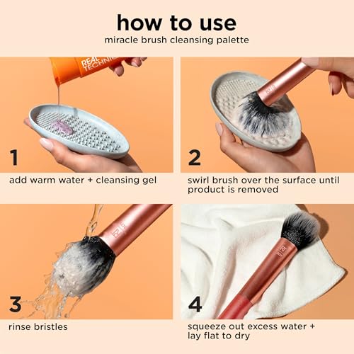 Real Techniques 6 Piece Everyday Essentials Makeup Brush Set, Includes 4 Brushes & 2 Makeup Sponges, For Foundation, Blush, Bronzer, Contour, Eyeshadow, & Powder, Travel Gift Set, Cruelty-Free & Vegan
