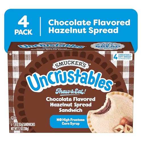 Smucker's Uncrustables Chocolate Flavored Hazelnut Spread Sandwiches, 1.8 Ounces (Pack of 4)(Frozen)