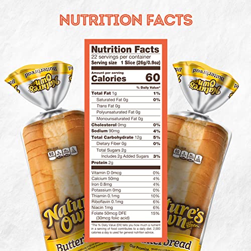 Nature's Own Butterbread, Sliced White Bread, 20 oz Loaf