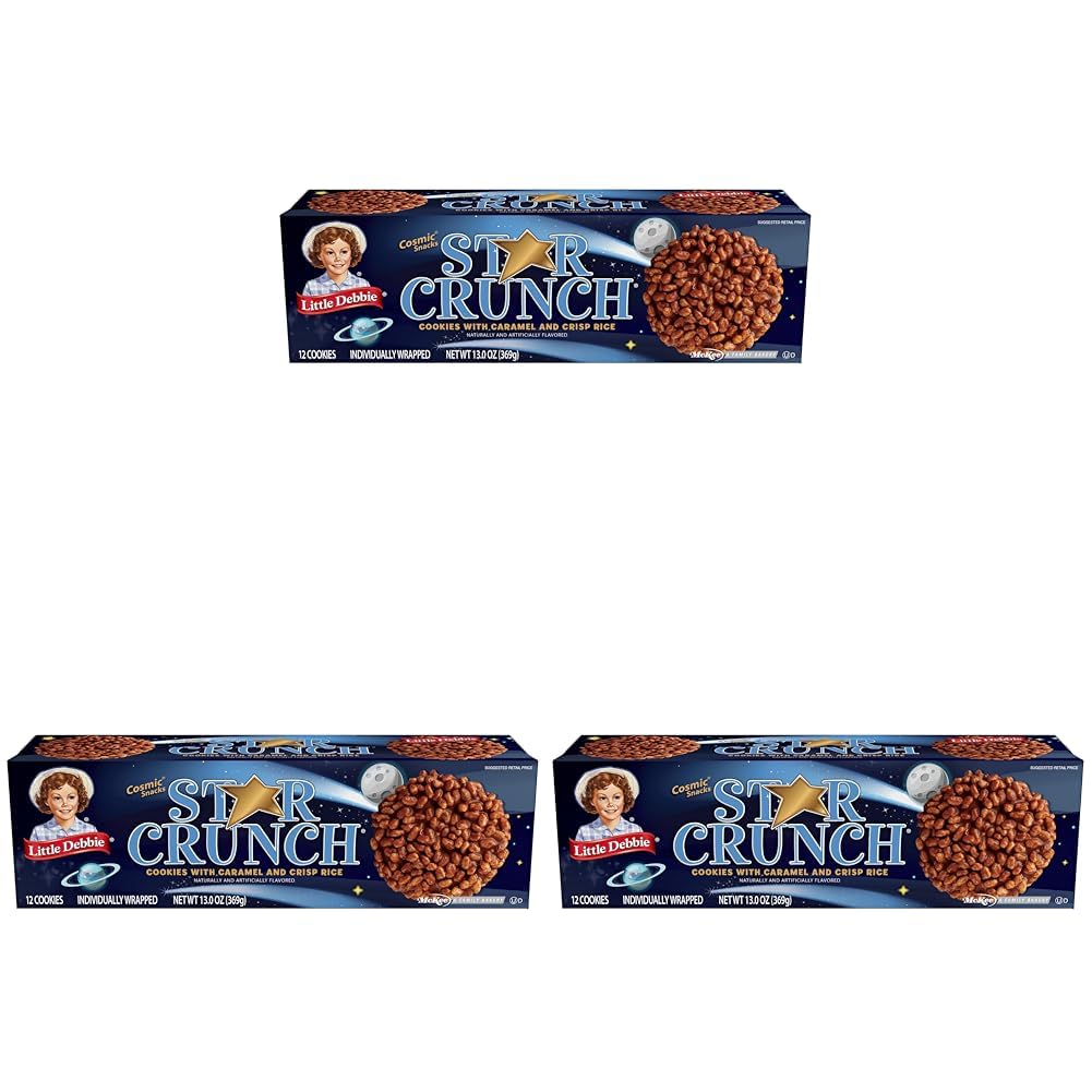 Little Debbie Star Crunch 12 Individually Wrapped Cookies, Chocolate, Caramel and Fudge, 13 Oz