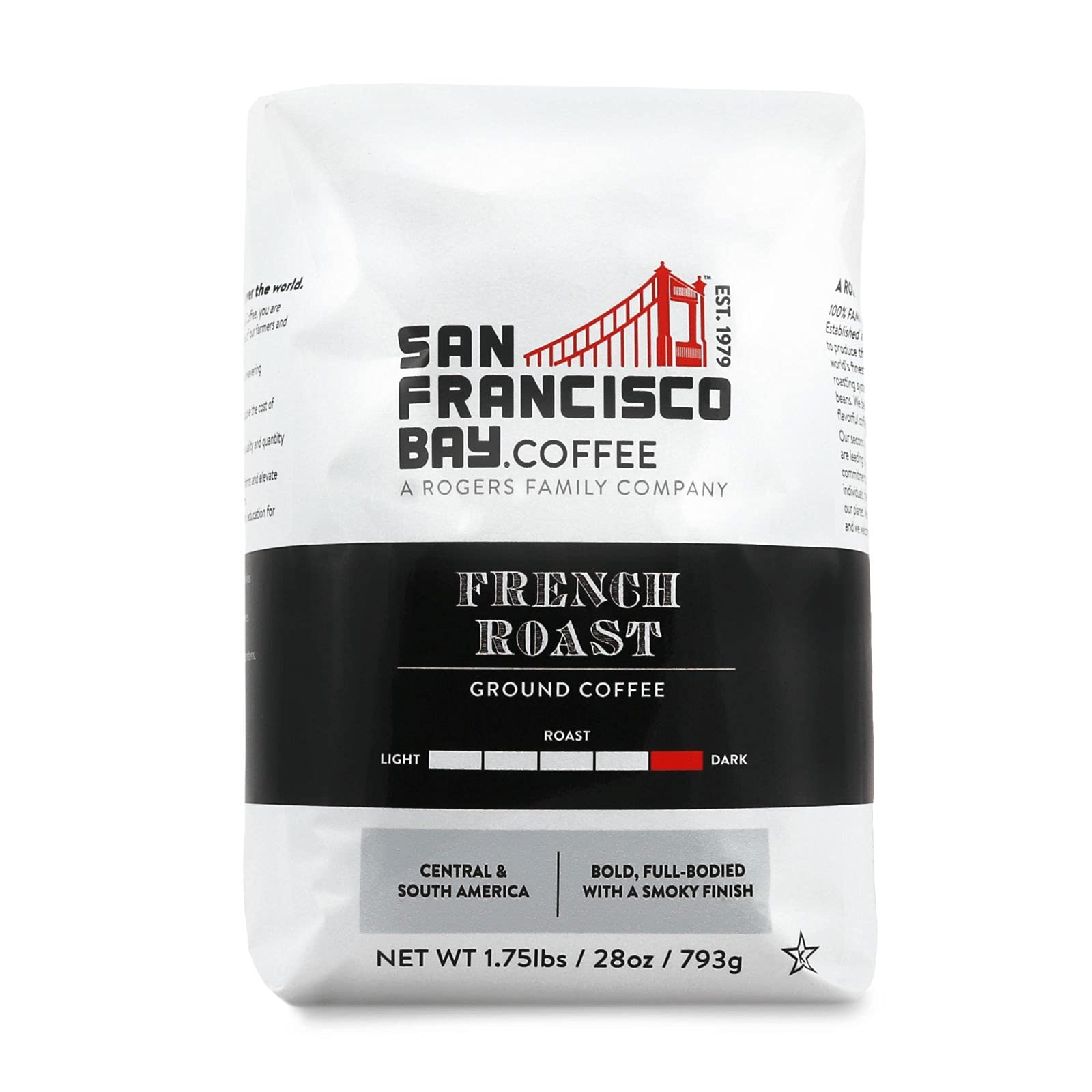 San Francisco Bay Coffee - Medium-Dark Roast - Organic Rainforest Blend (28 oz bag) - Ground Coffee, USDA Organic