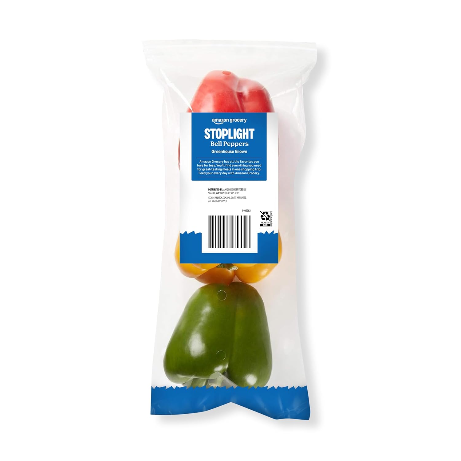 Amazon Grocery, Stoplight Bell Peppers, 3 Ct (Previously Fresh Brand, Packaging May Vary)