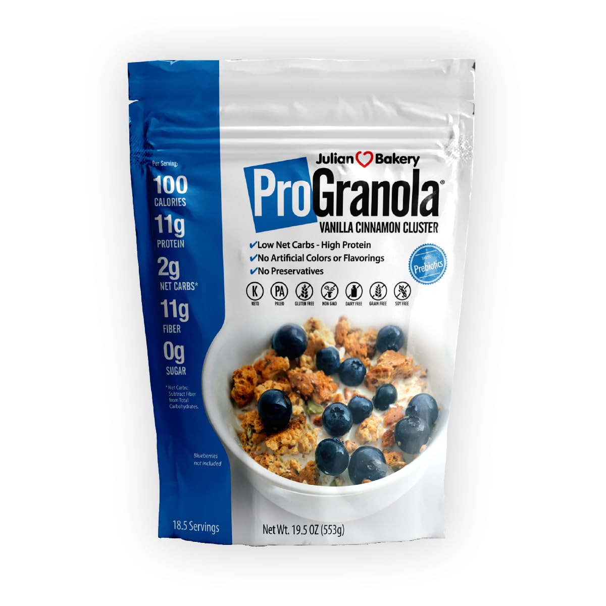 Julian Bakery® ProGranola® Cereal | Chocolate | 10g Protein | Paleo | 2 Net Carbs | Gluten-Free | Grain-Free | 17 Servings