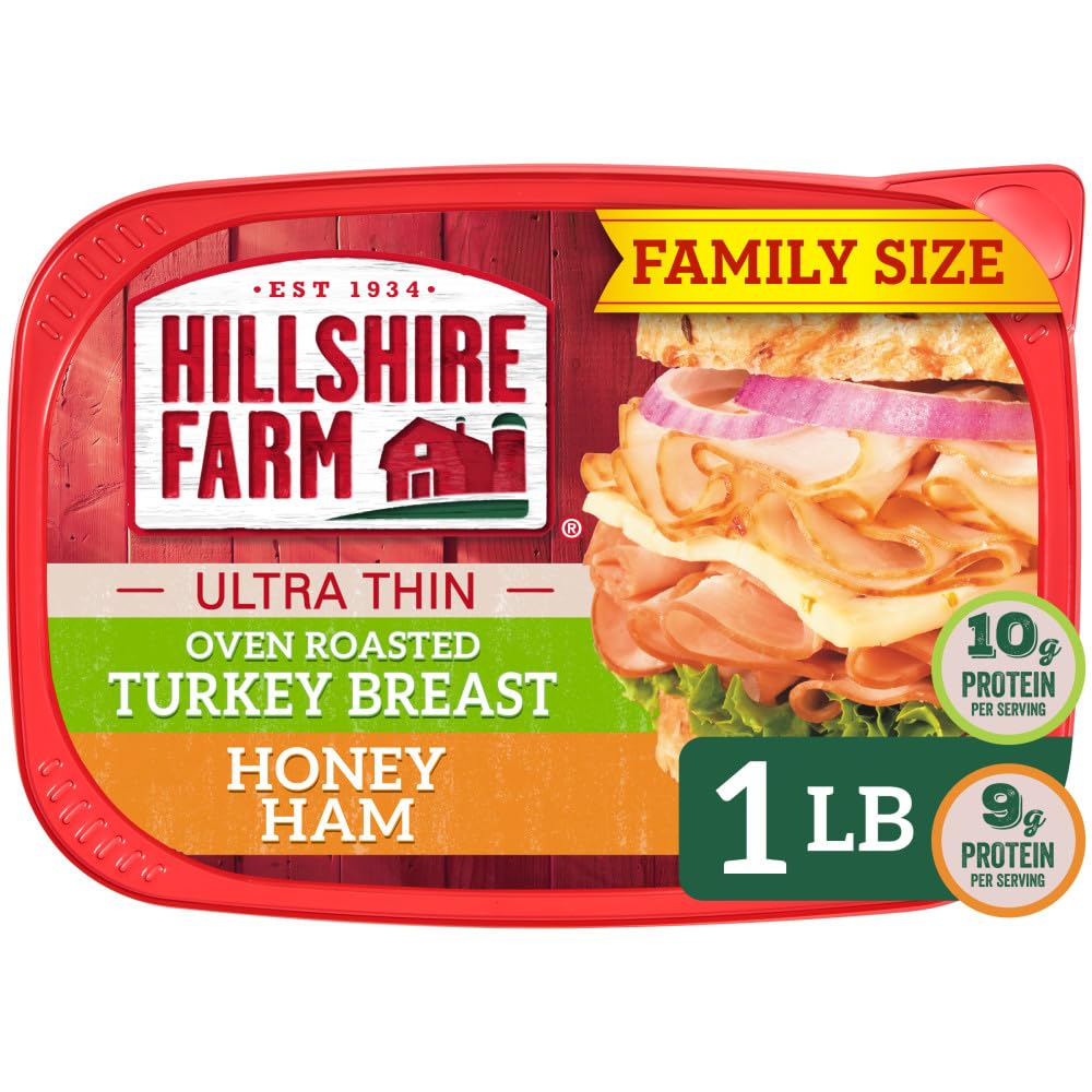 Hillshire Farm Ultra Thin Sliced Deli Meat, Oven Roasted Turkey Breast and Honey Ham, 16 oz