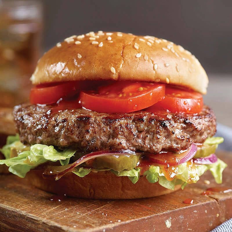 Premium Classic Beef Steak burgers, 8 count, 4.5 oz each - Vacuum Sealed Restaurant-Quality Beef and Cooking Instructions from Kansas City Steak Company. A Grill Ready True American Classic.