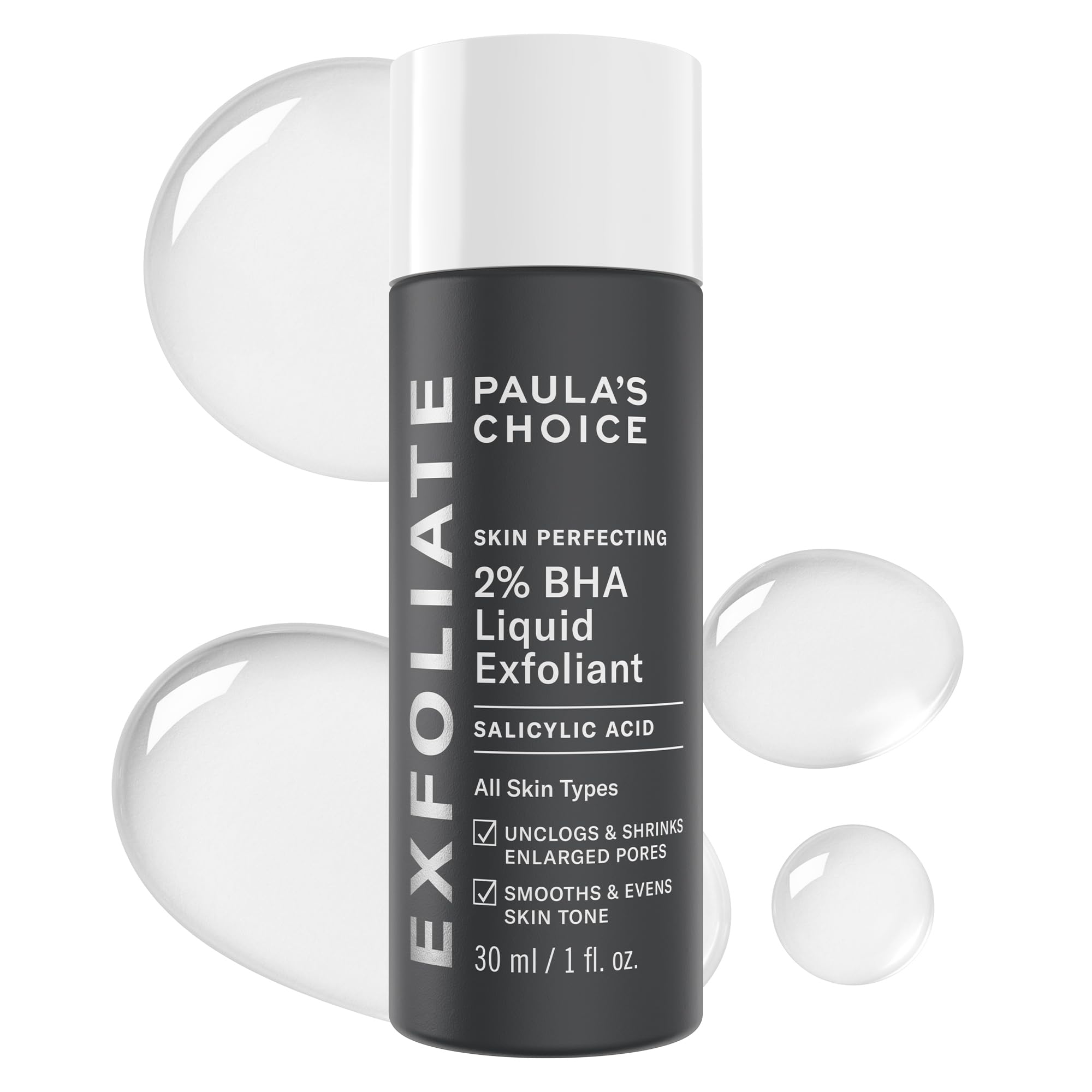 Paula's Choice SKIN PERFECTING 2% BHA Liquid Exfoliant with Salicylic Acid, Facial Polish for Enlarged Pores, Wrinkles & Fine Lines, Suitable for Blackhead-Prone Skin, Fragrance-Free
