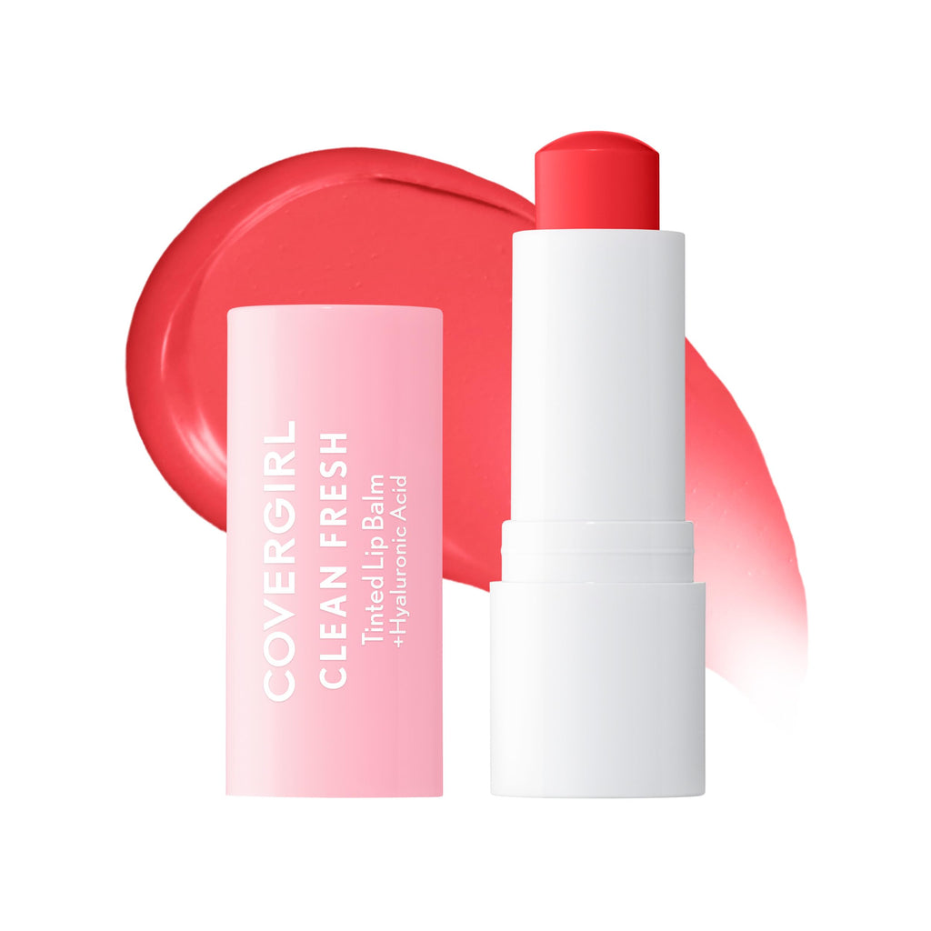 CoverGirl Clean Fresh Tinted Lip Balm, Vegan Formula, Hydrating, Natural Finish, Cherry-Ish You, 1 Count