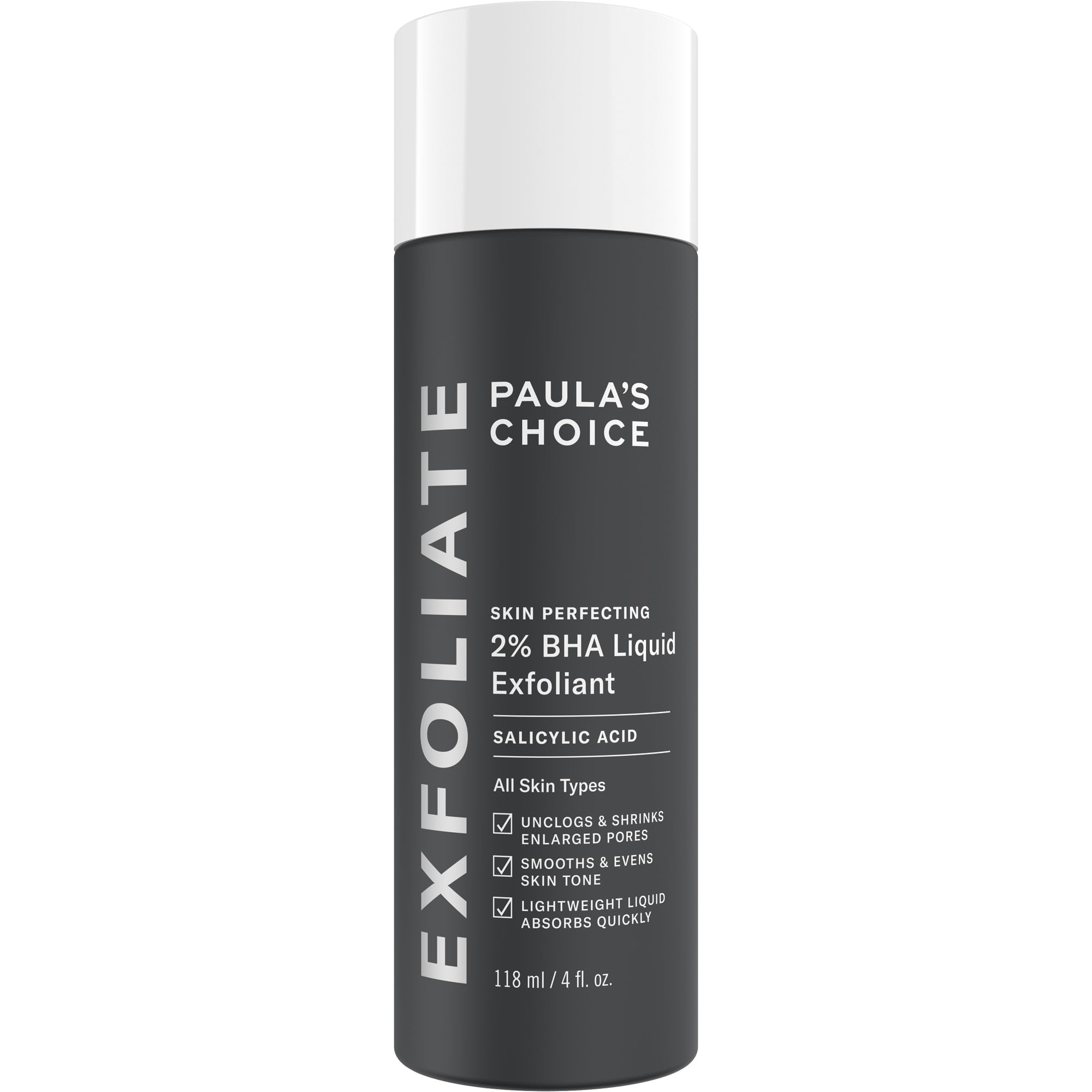 Paula's Choice SKIN PERFECTING 2% BHA Liquid Exfoliant with Salicylic Acid, Facial Polish for Enlarged Pores, Wrinkles & Fine Lines, Suitable for Blackhead-Prone Skin, Fragrance-Free