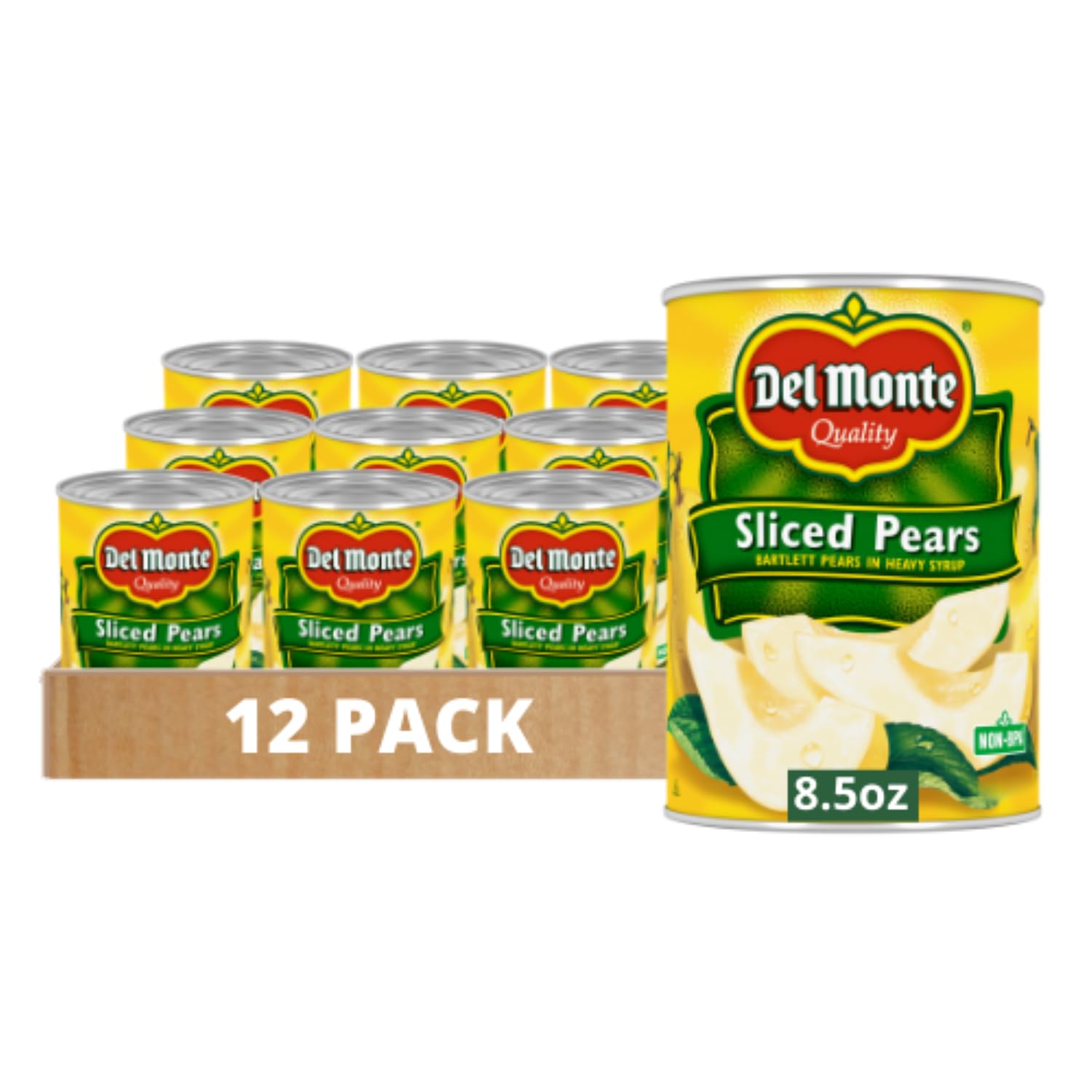 Del Monte Canned Sliced Pears in Heavy Syrup, 12 Pack, 8.5 oz Can