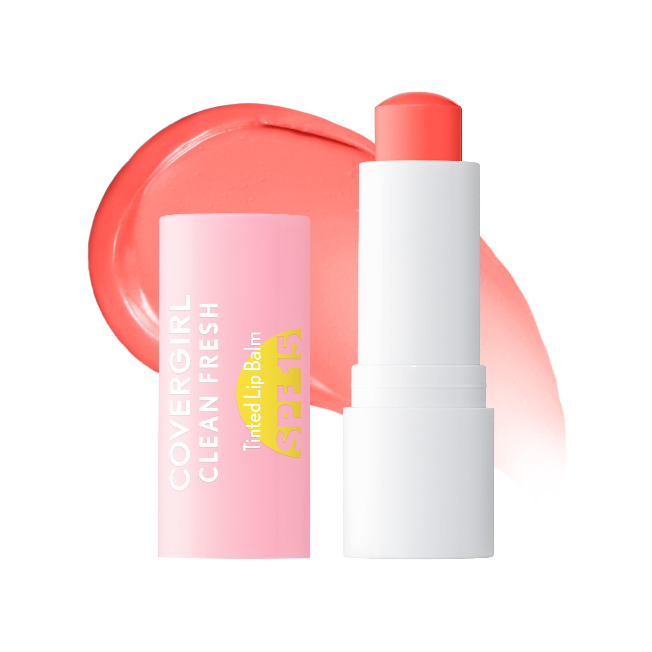 CoverGirl Clean Fresh Tinted Lip Balm, Vegan Formula, Hydrating, Natural Finish, Cherry-Ish You, 1 Count