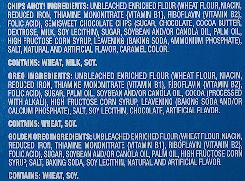 Nabisco Sweet Treats Cookie Variety Pack OREO, OREO Golden & CHIPS AHOY!, 30 Snack Packs (2 Cookies Per Pack)