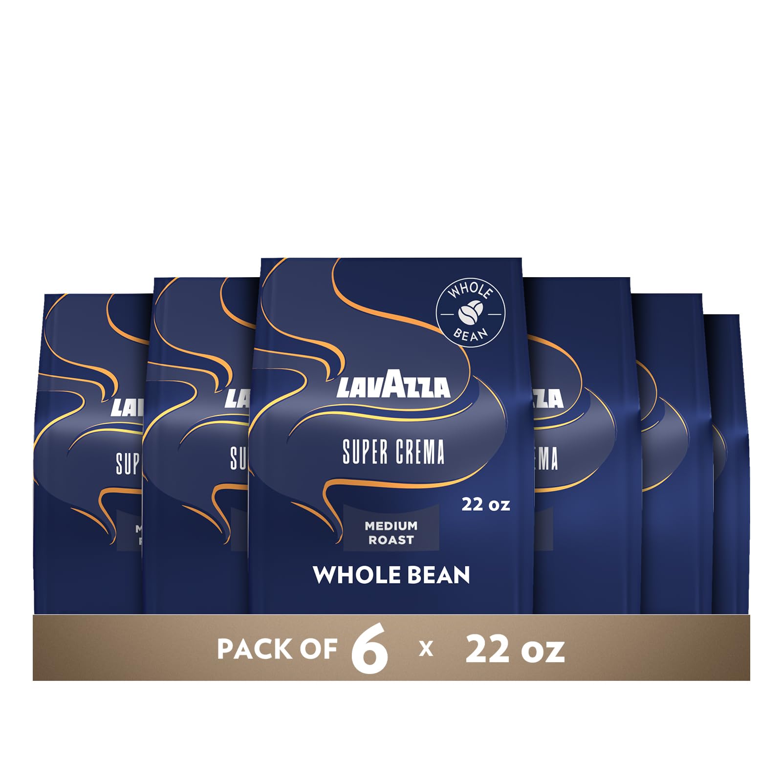 Lavazza Super Crema Whole Bean Coffee, Medium Espresso Roast, Arabica and Robusta Blend, 2.2 lb Bag, Package May Vary (Pack of 1)