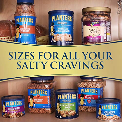 PLANTERS Deluxe Salted Mixed Nuts, Roasted Cashews, Almonds, Pecans, Pistachios, and Hazelnuts, Party Snacks, Plant-Based Protein, Quick Snack for Adults, After School Snack, 34oz Container