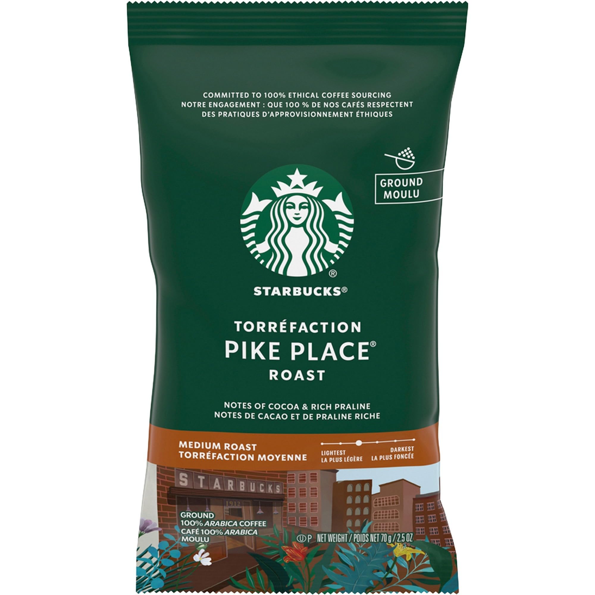 Starbucks Ground Coffee, Medium Roast Hot or Iced Coffee, Breakfast Blend, 18 oz