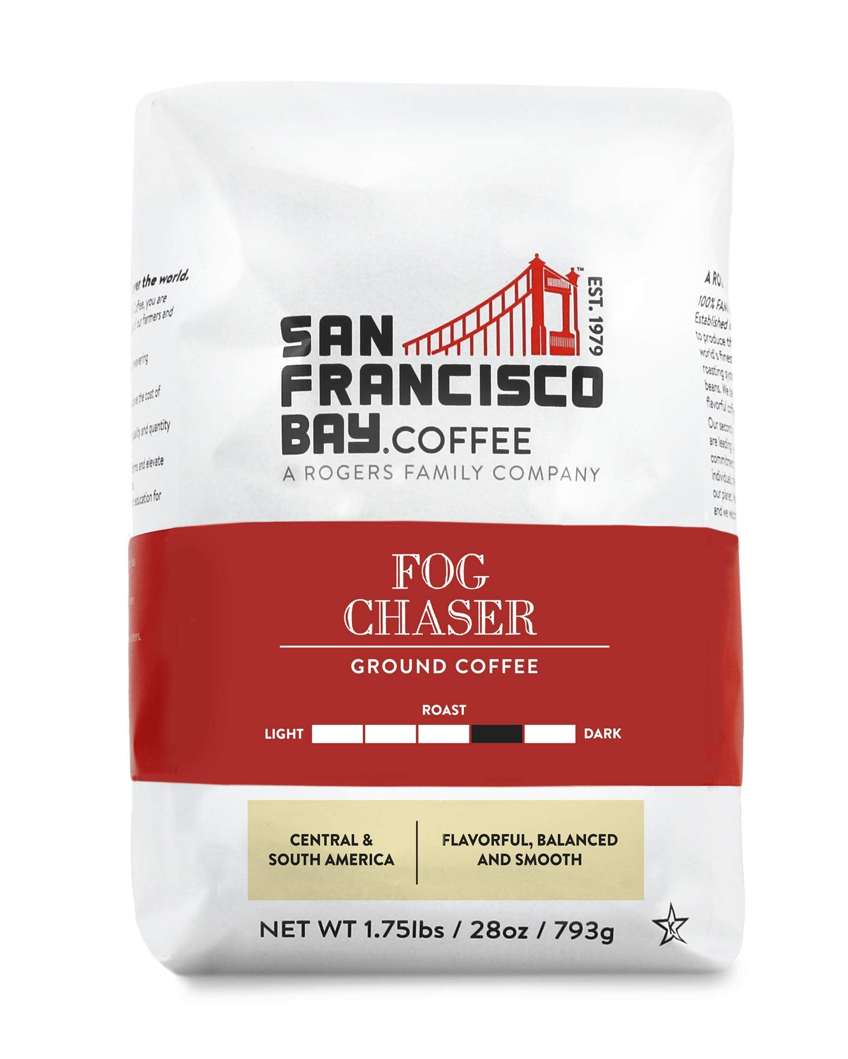 San Francisco Bay Coffee - Medium-Dark Roast - Organic Rainforest Blend (28 oz bag) - Ground Coffee, USDA Organic