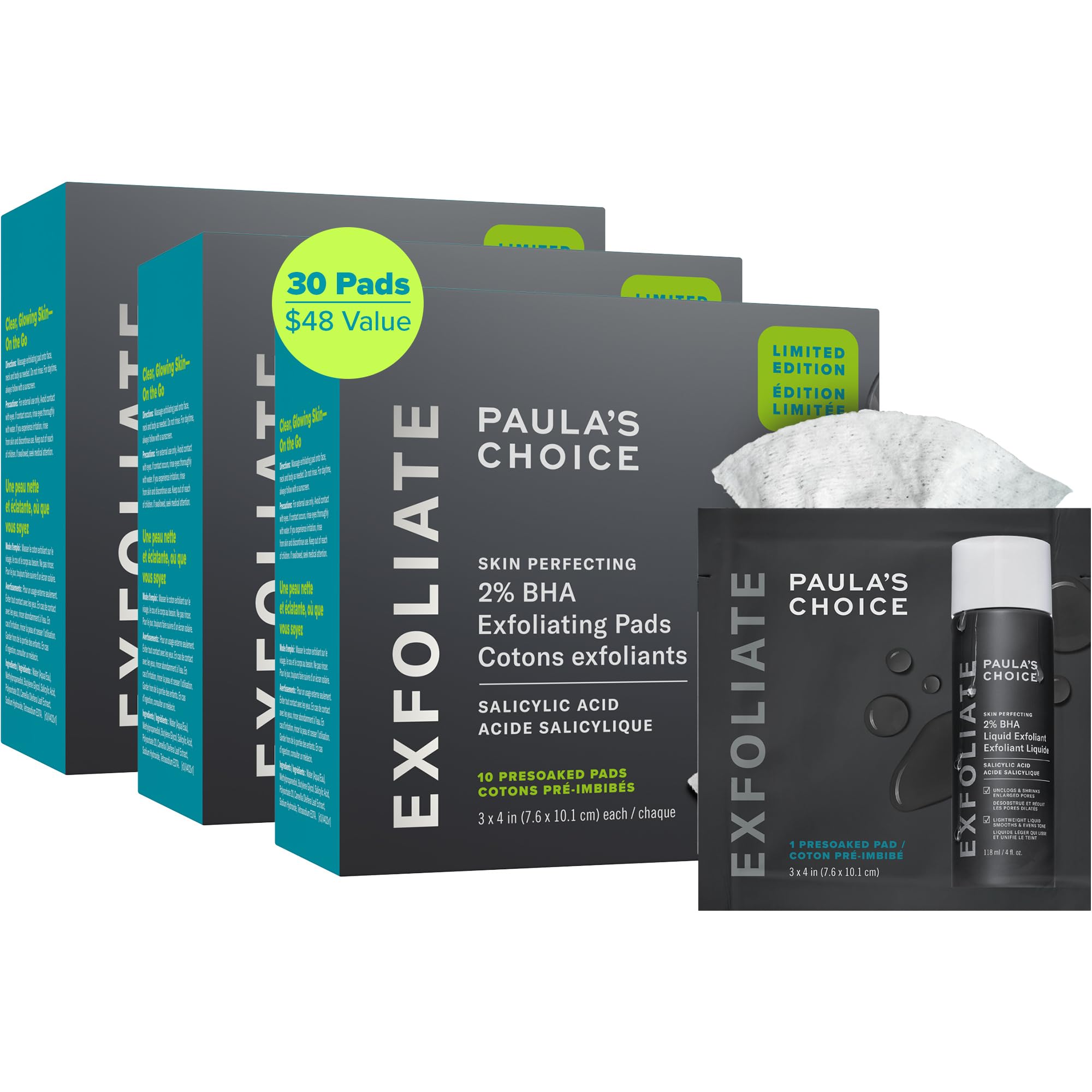 Paula's Choice SKIN PERFECTING 2% BHA Liquid Exfoliant with Salicylic Acid, Facial Polish for Enlarged Pores, Wrinkles & Fine Lines, Suitable for Blackhead-Prone Skin, Fragrance-Free