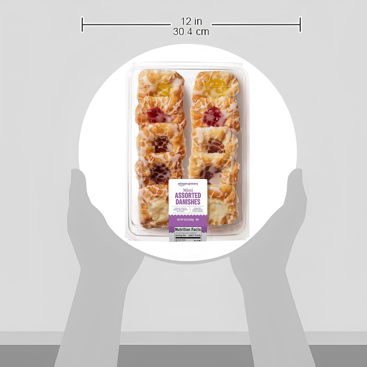 Amazon Grocery, Mini Assorted Danishes, 12 Oz (Previously Fresh Brand, Packaging May Vary)