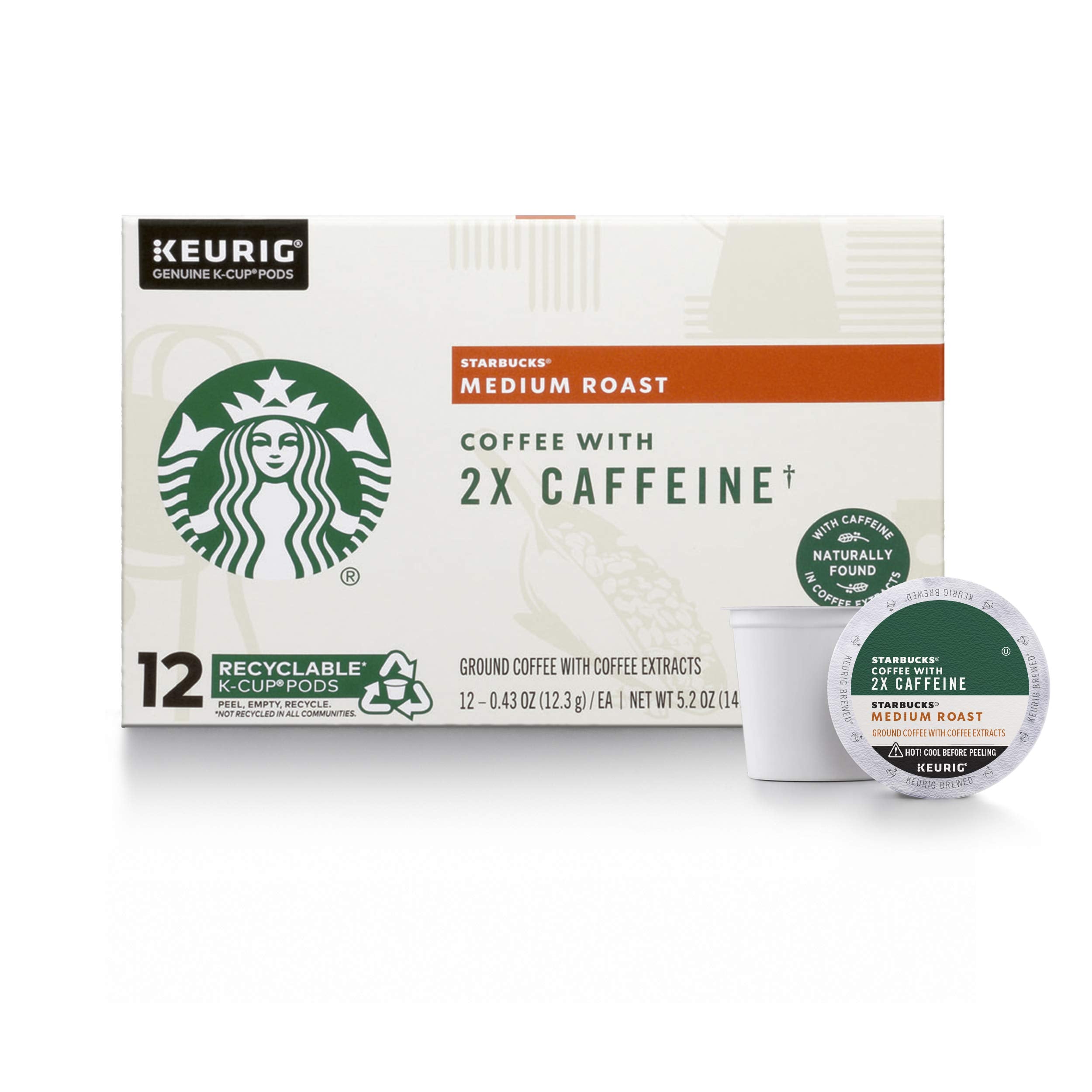 Starbucks K-Cup Coffee Pods, Medium Roast Hot or Iced Coffee, Pike Place Roast, 22 Keurig Pods