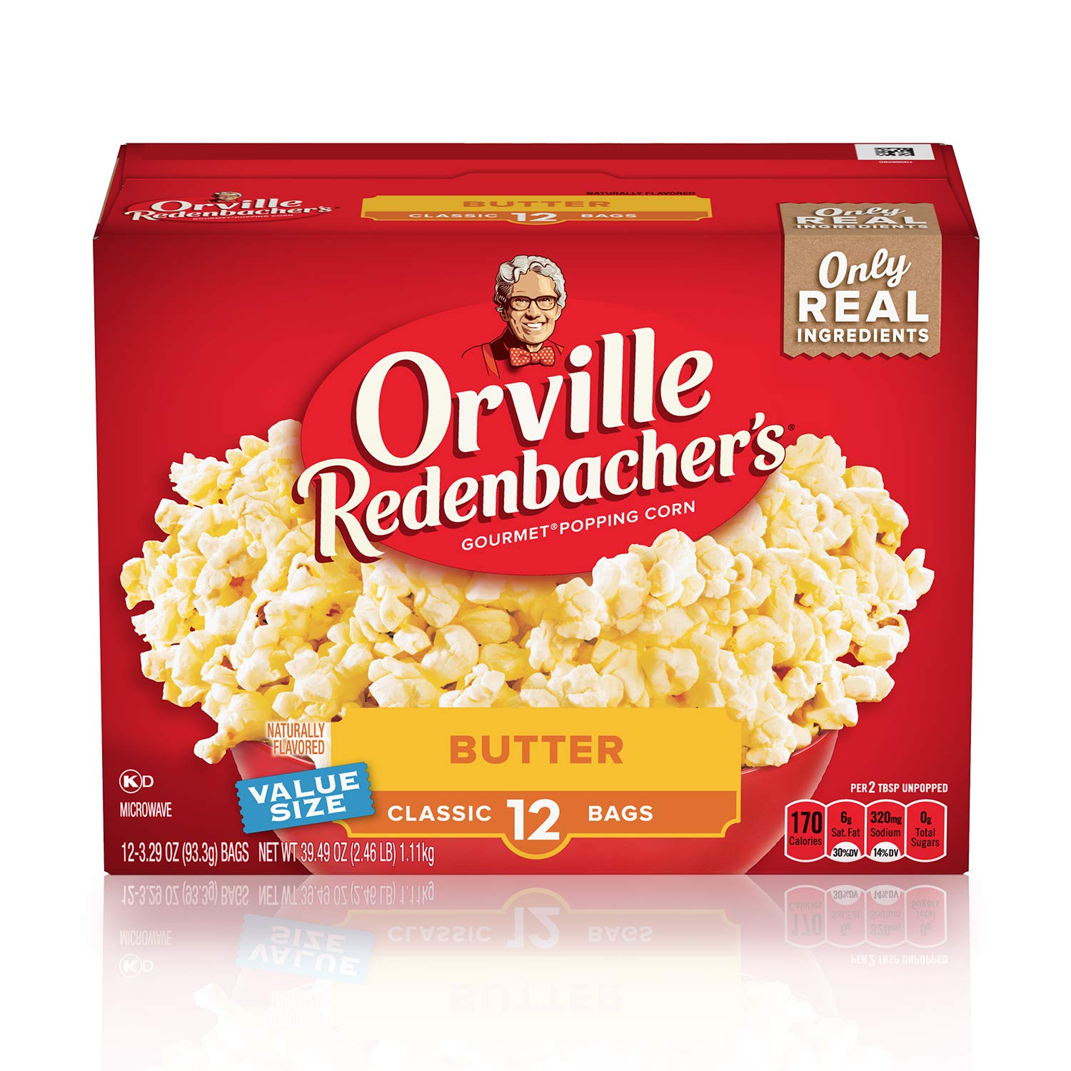 Orville Redenbacher’s Microwave Popcorn, Butter Flavor, 3g Fiber Per Serving, 3.29 oz., 36-Count