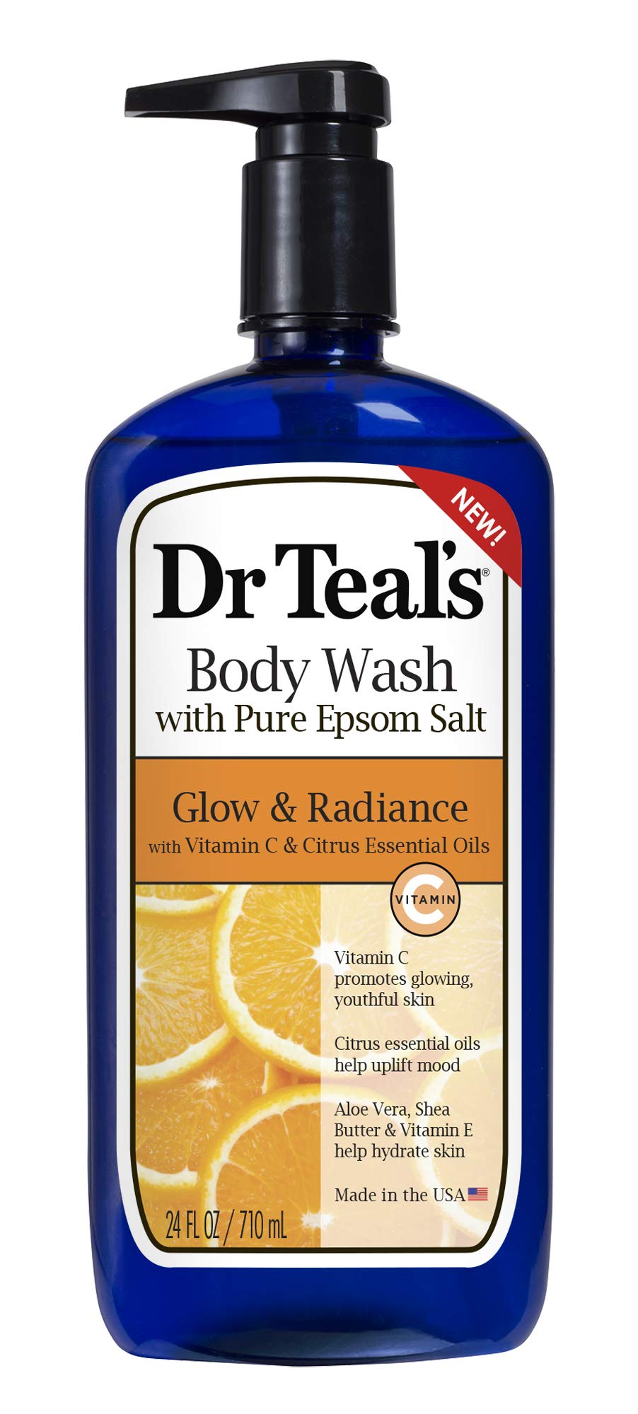 Dr Teal's Body Wash with Pure Epsom Salt, Soothe & Sleep with Lavender, 24 fl oz (Pack of 2)
