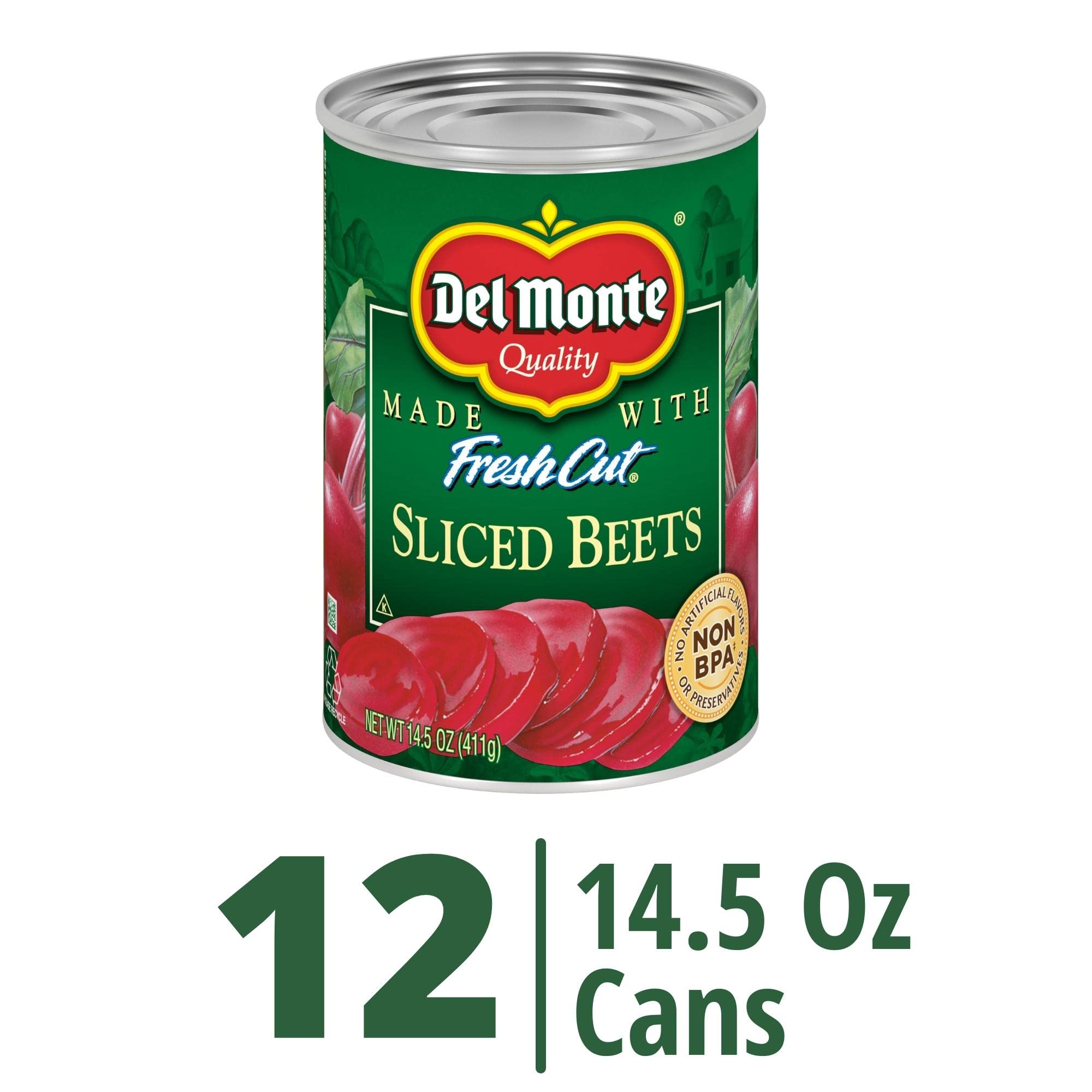 Del Monte Fresh Cut Sliced Beets, 8.25 oz. Can, Canned Vegetables (Pack of 12)