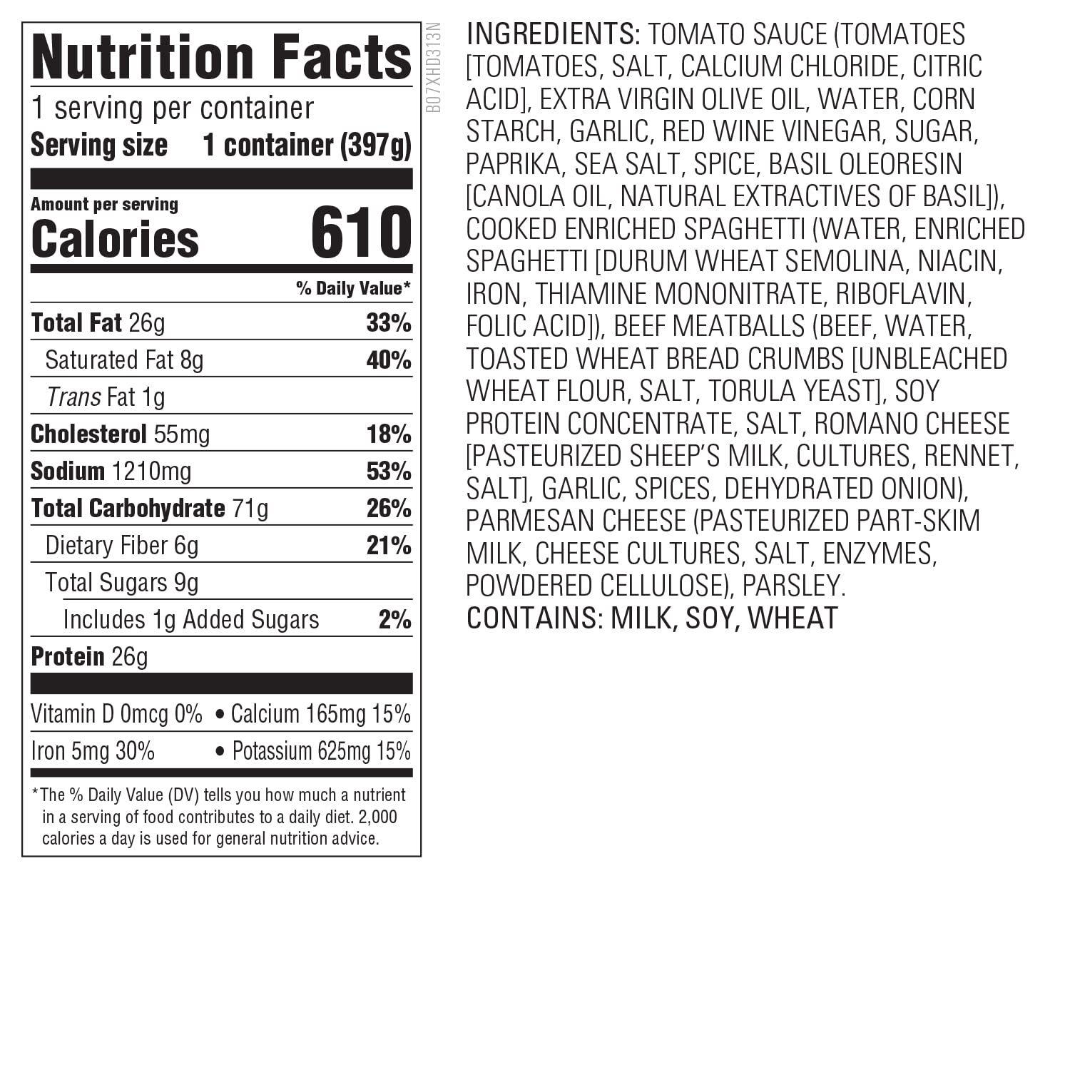 Whole Foods Market Kitchens, Spaghetti & Beef Meatballs Meal, 14 oz