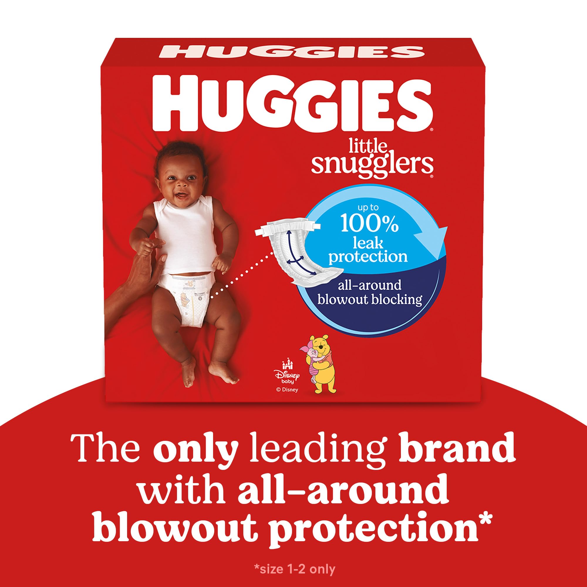 Huggies Size 1 Diapers, Little Snugglers Diapers, Size 1 (8-14 lbs), 198 Count (6 Packs of 33), Packaging May Vary