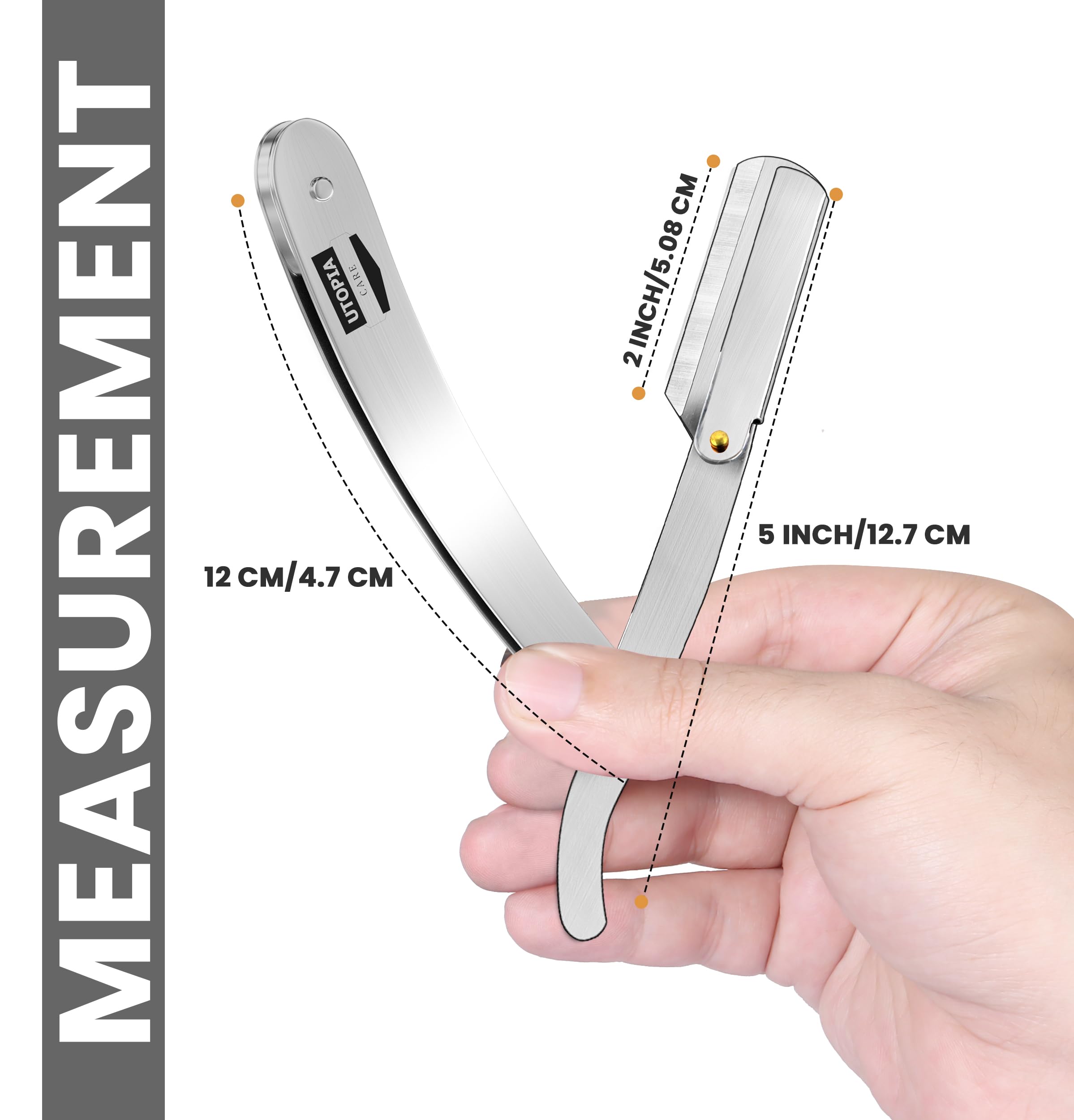 Utopia Care Professional Straight Razor for Men, Barber Straight Edge Razor Safety with 100 Pack Blades, Black