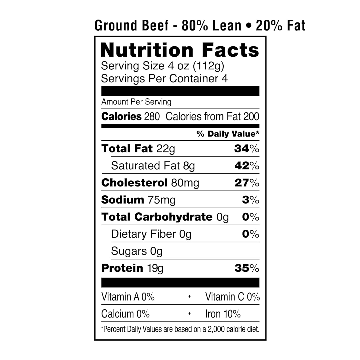 Amazon Grocery, Ground Beef, 80% Lean/20% Fat, 1 lb (Previously Fresh Brand, Packaging May Vary)