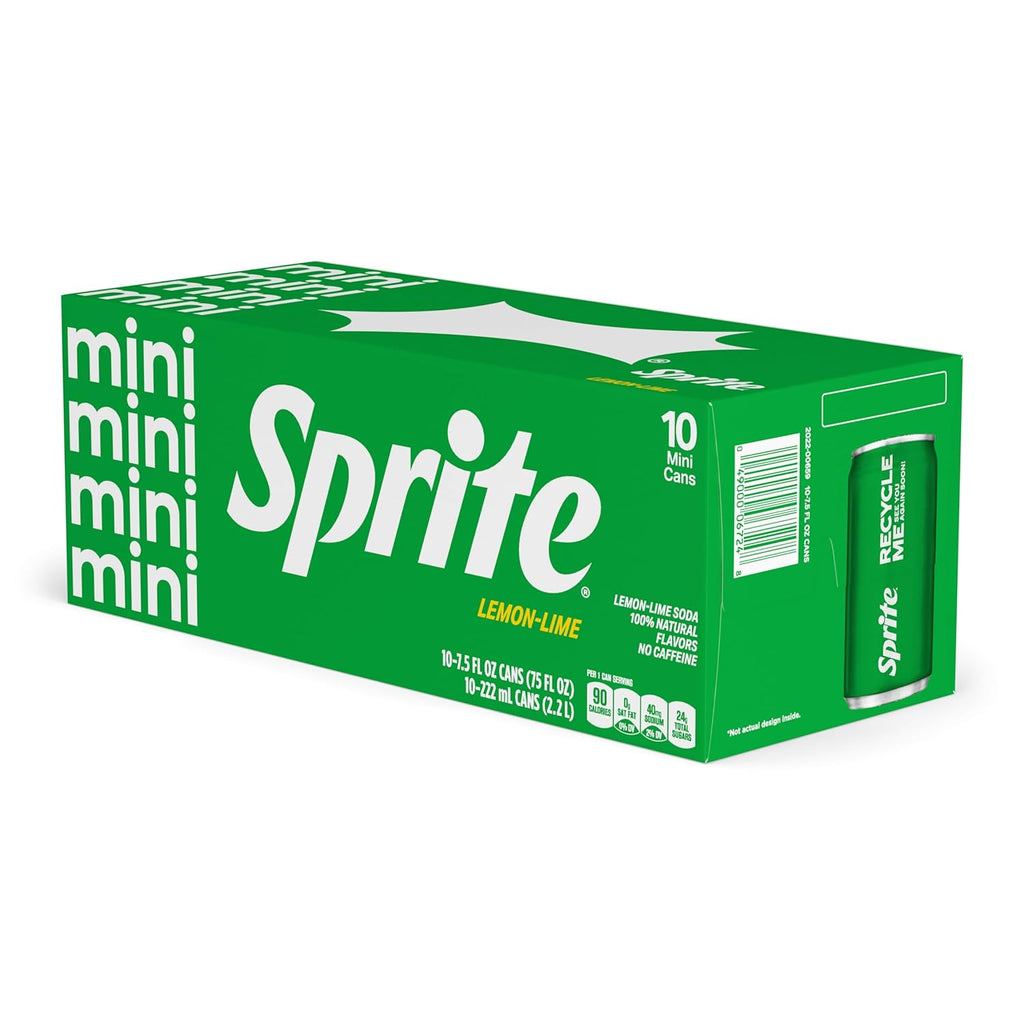 Sprite Lemon Lime Soda Soft Drinks, 7.5 fl oz, 10 Pack