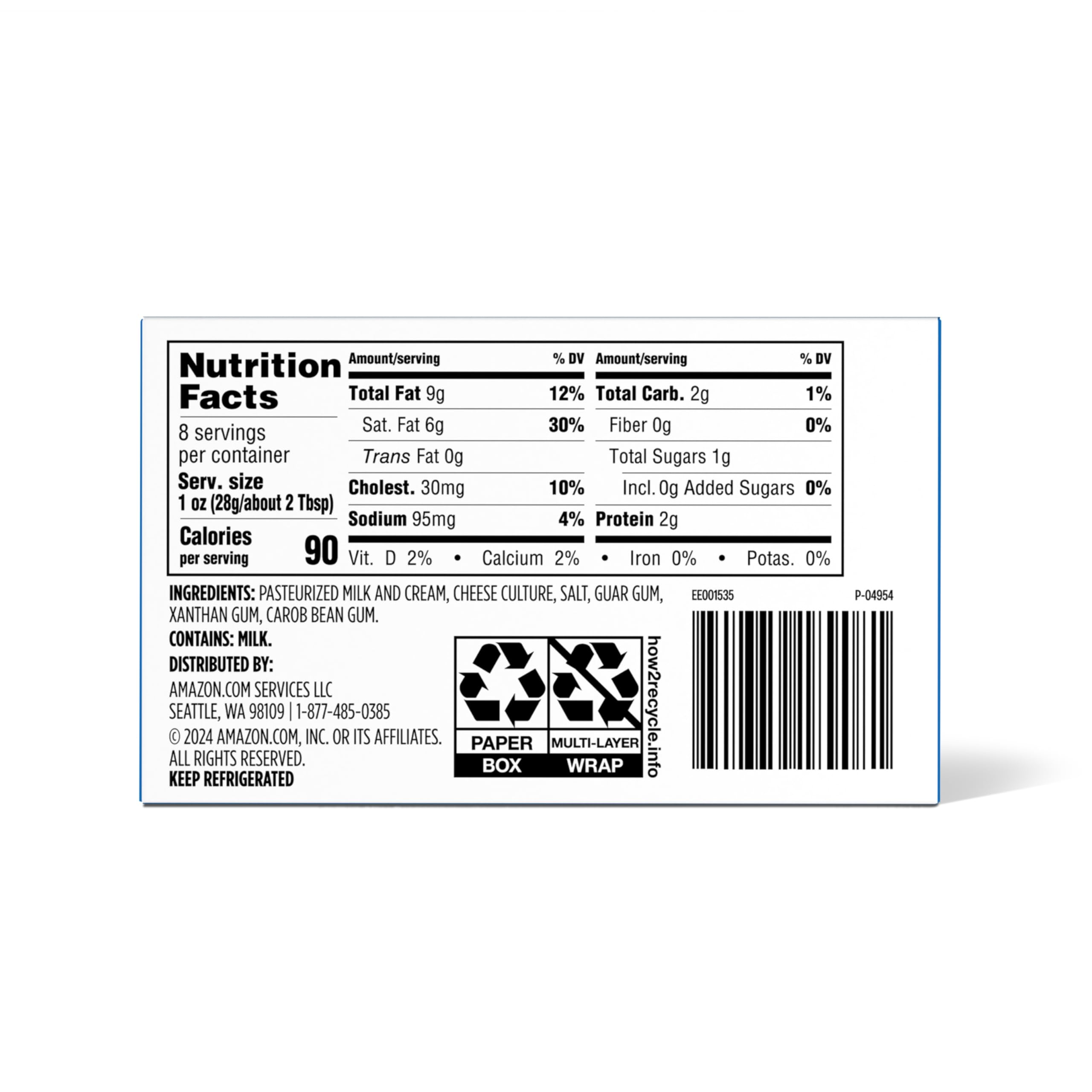 Amazon Grocery, Cream Cheese, 8 Oz (Previously Amazon Fresh, Packaging May Vary)