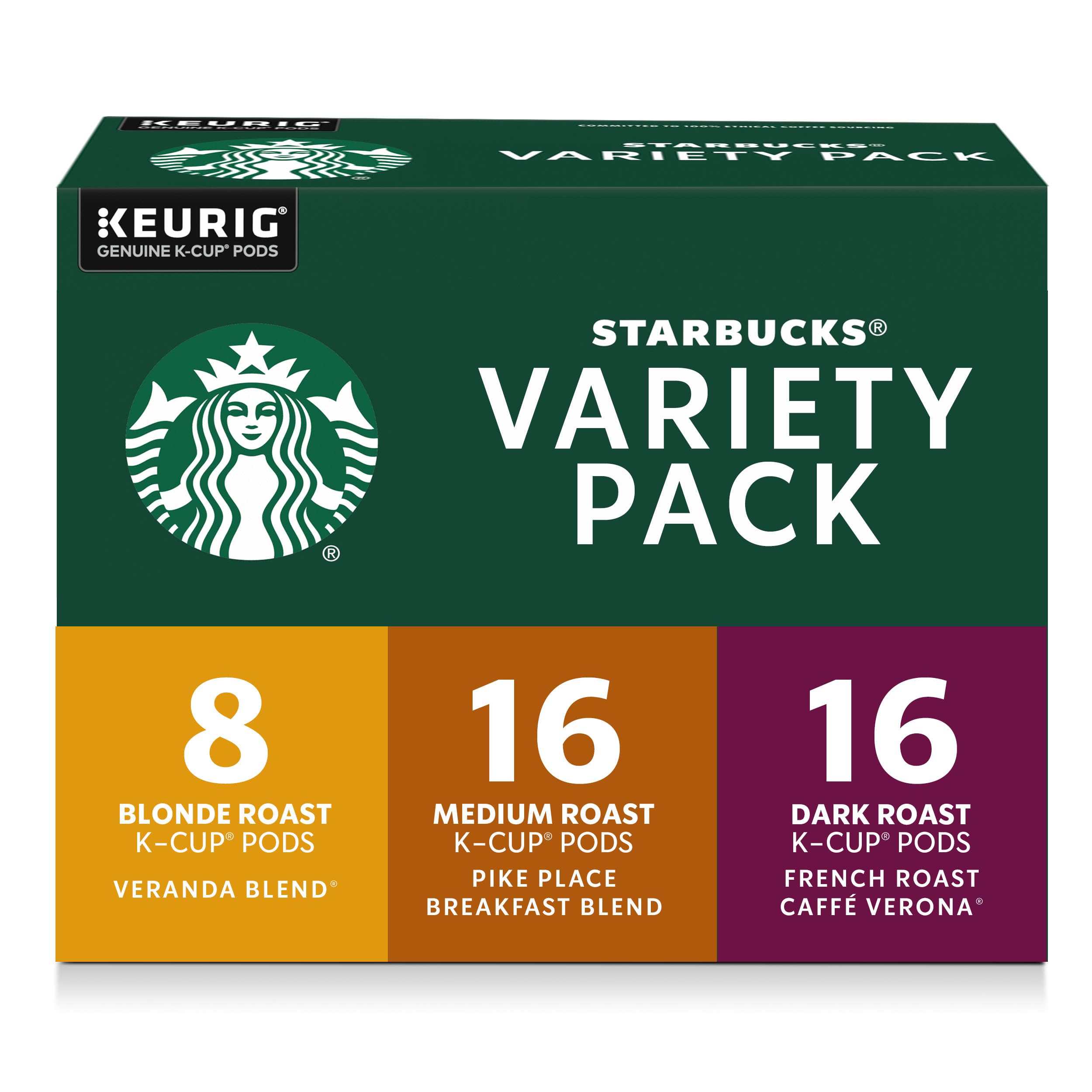 Starbucks K-Cup Coffee Pods, Medium Roast Hot or Iced Coffee, Pike Place Roast, 22 Keurig Pods
