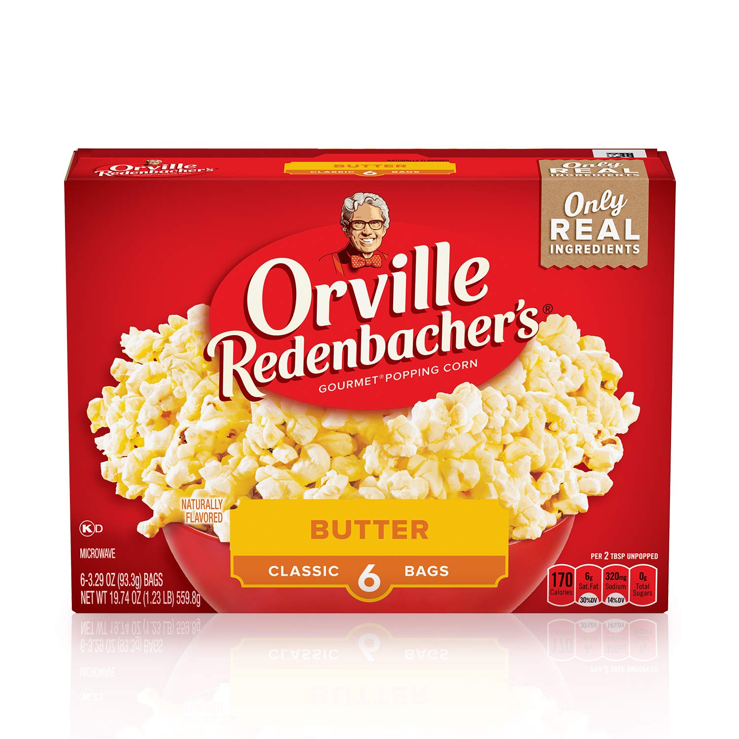 Orville Redenbacher’s Microwave Popcorn, Butter Flavor, 3g Fiber Per Serving, 3.29 oz., 36-Count