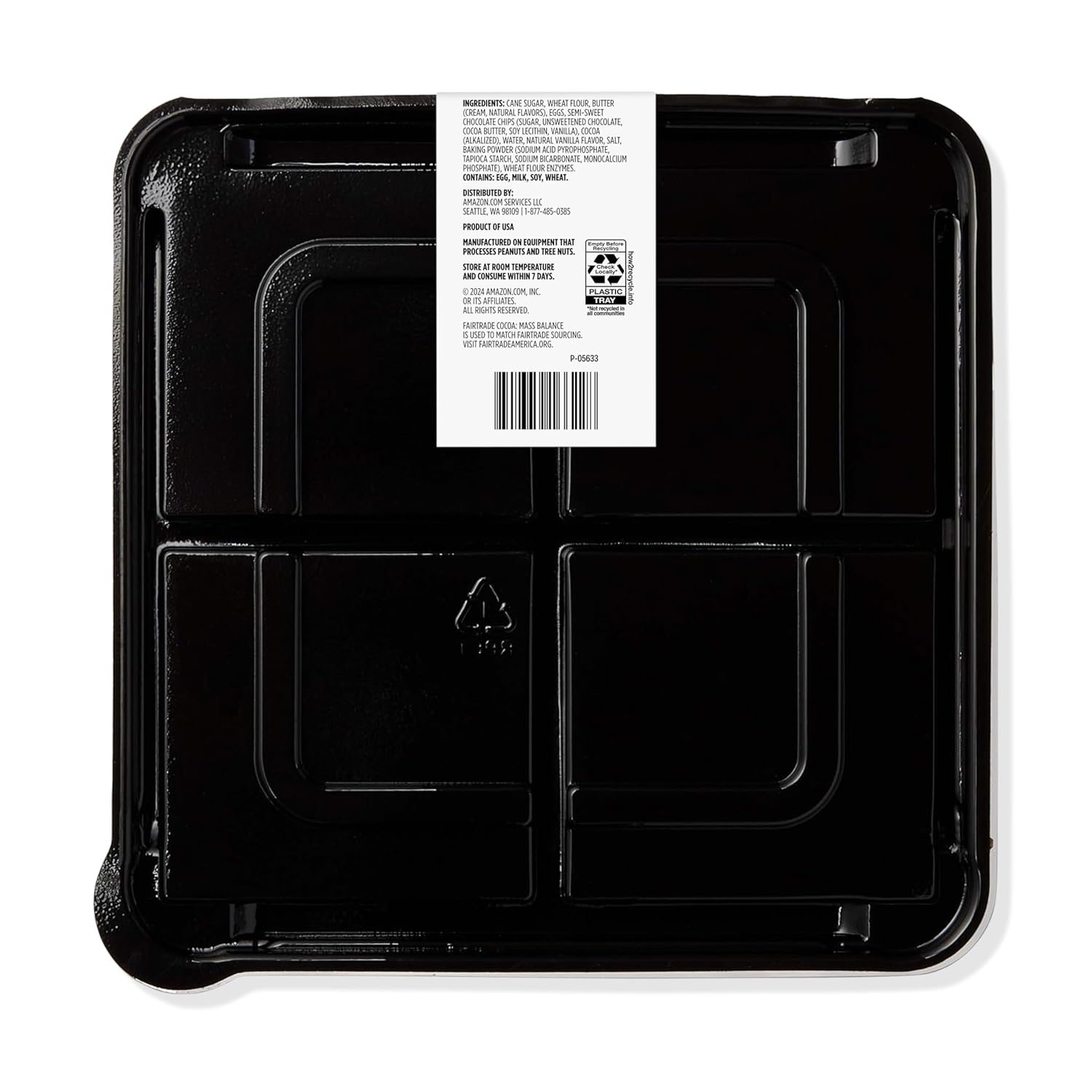 Amazon Grocery, Chocolate Chip Brownies, 12 oz, 4 ct (Previously Amazon Fresh, Packaging May Vary)