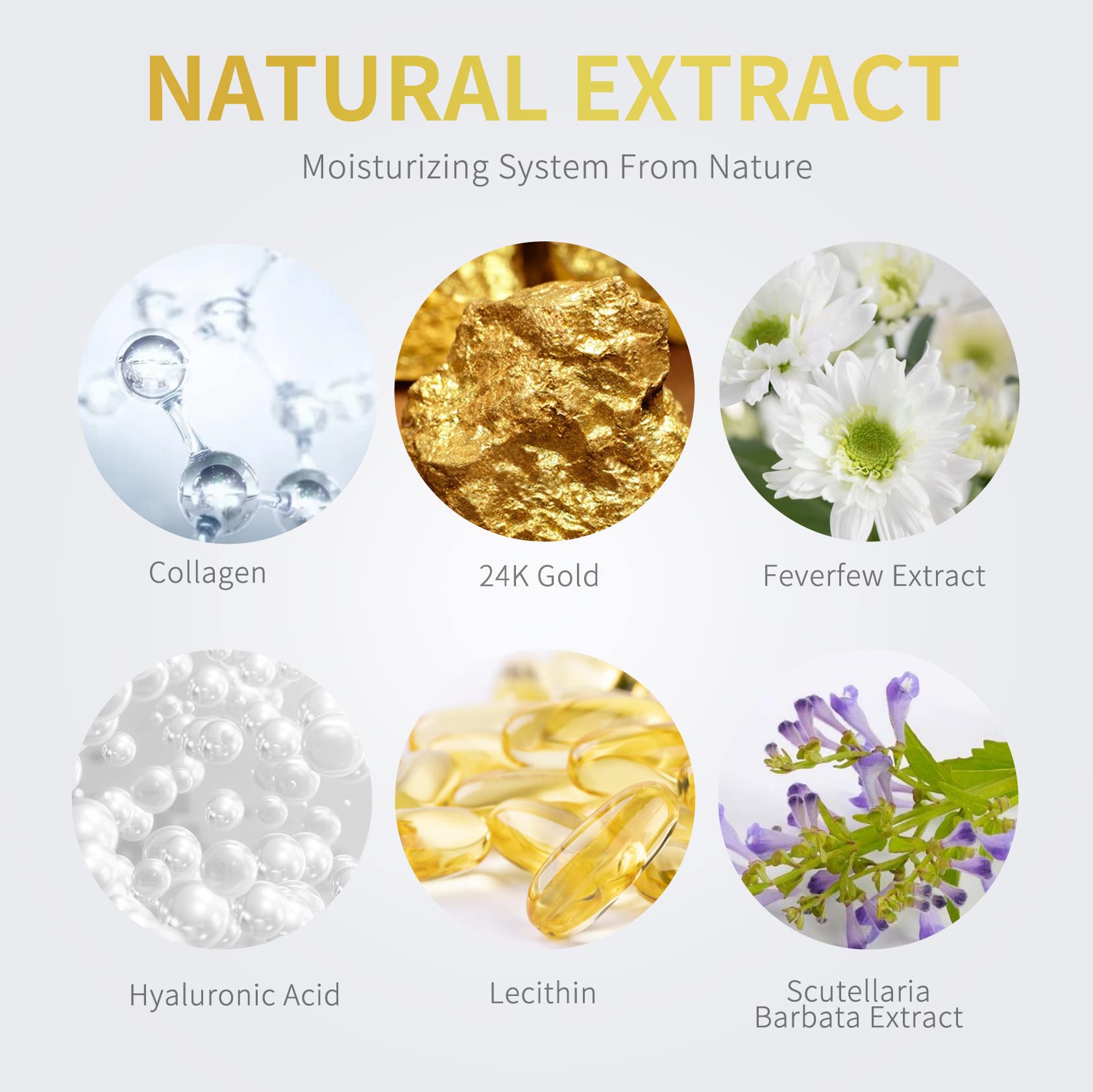 24K Gold Under Eye Patches - 60 Pack for Puffy Eyes, Dark Circles, Bags & Wrinkles with Collagen & Hyaluronic Acid - Eye Care Pads for Daily Skincare (Gold)