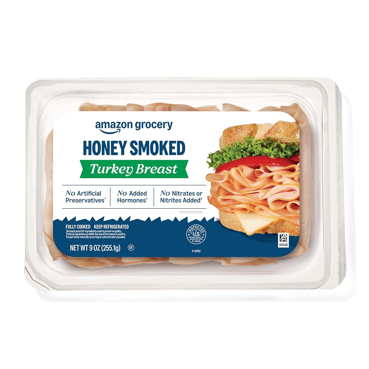 Amazon Grocery, Sliced Honey Smoked Turkey Breast, 9 Oz (Previously Fresh Brand, Packaging May Vary)