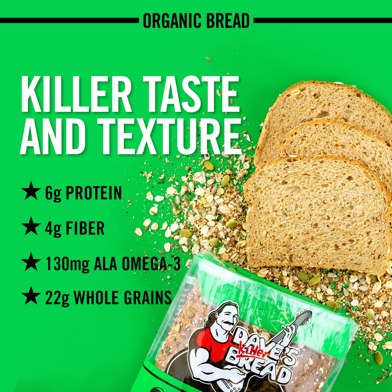 Dave's Killer Bread 21 Whole Grains and Seeds, Whole Grain Organic Bread, 27 oz Loaf