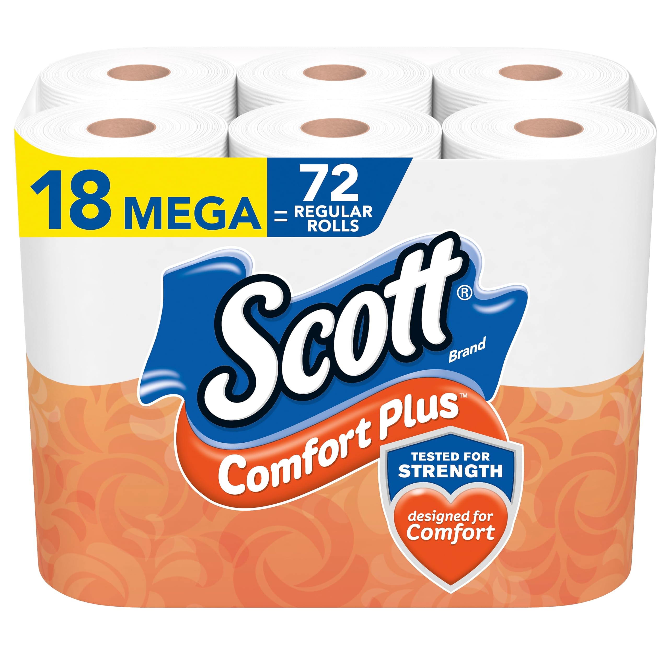 Scott ComfortPlus Toilet Paper, 12 Double Rolls, 231 Sheets per Roll, Septic-Safe, 1-Ply Toilet Tissue