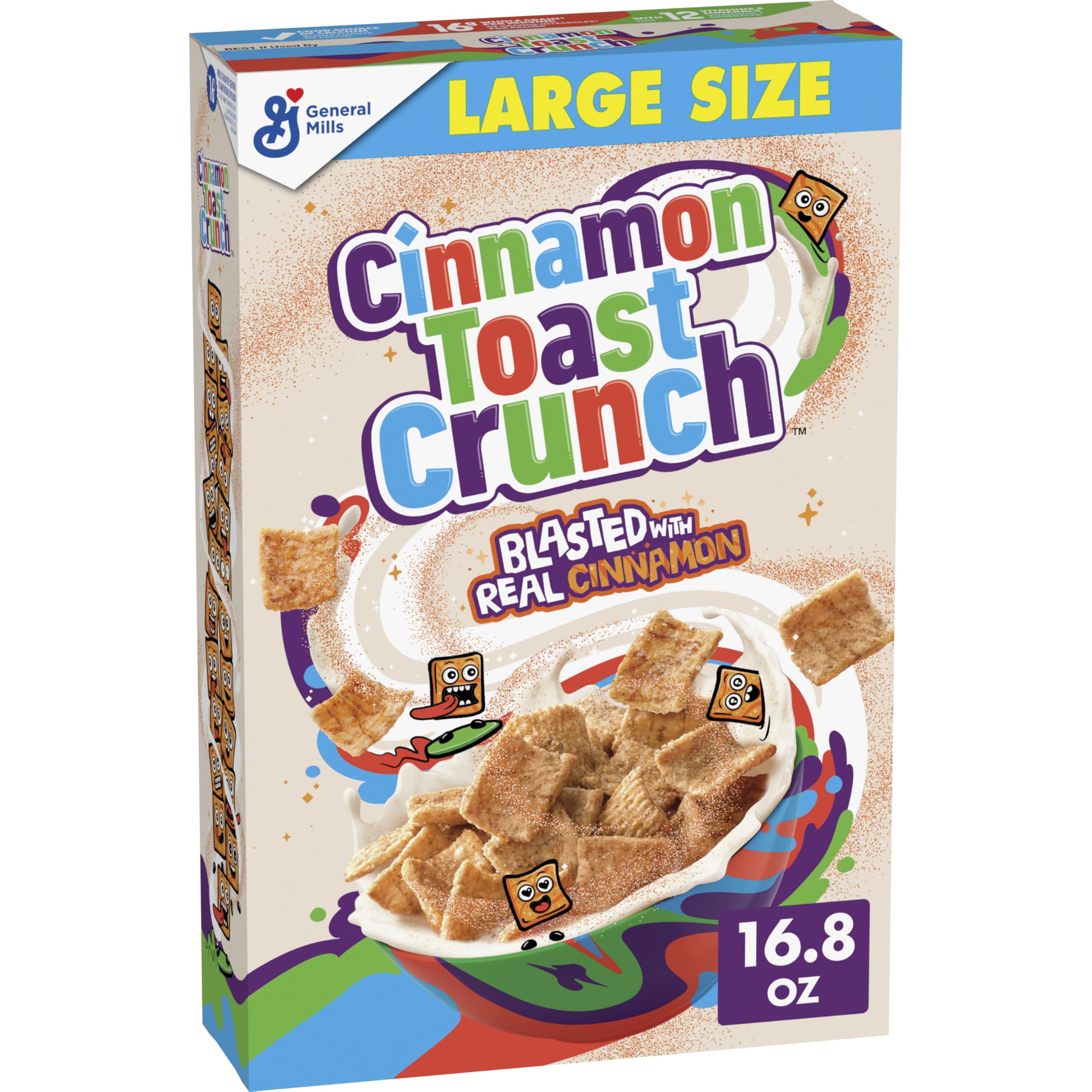 Cinnamon Toast Crunch Breakfast Cereal, Crispy Cinnamon Cereal, Giant Size, 27 oz
