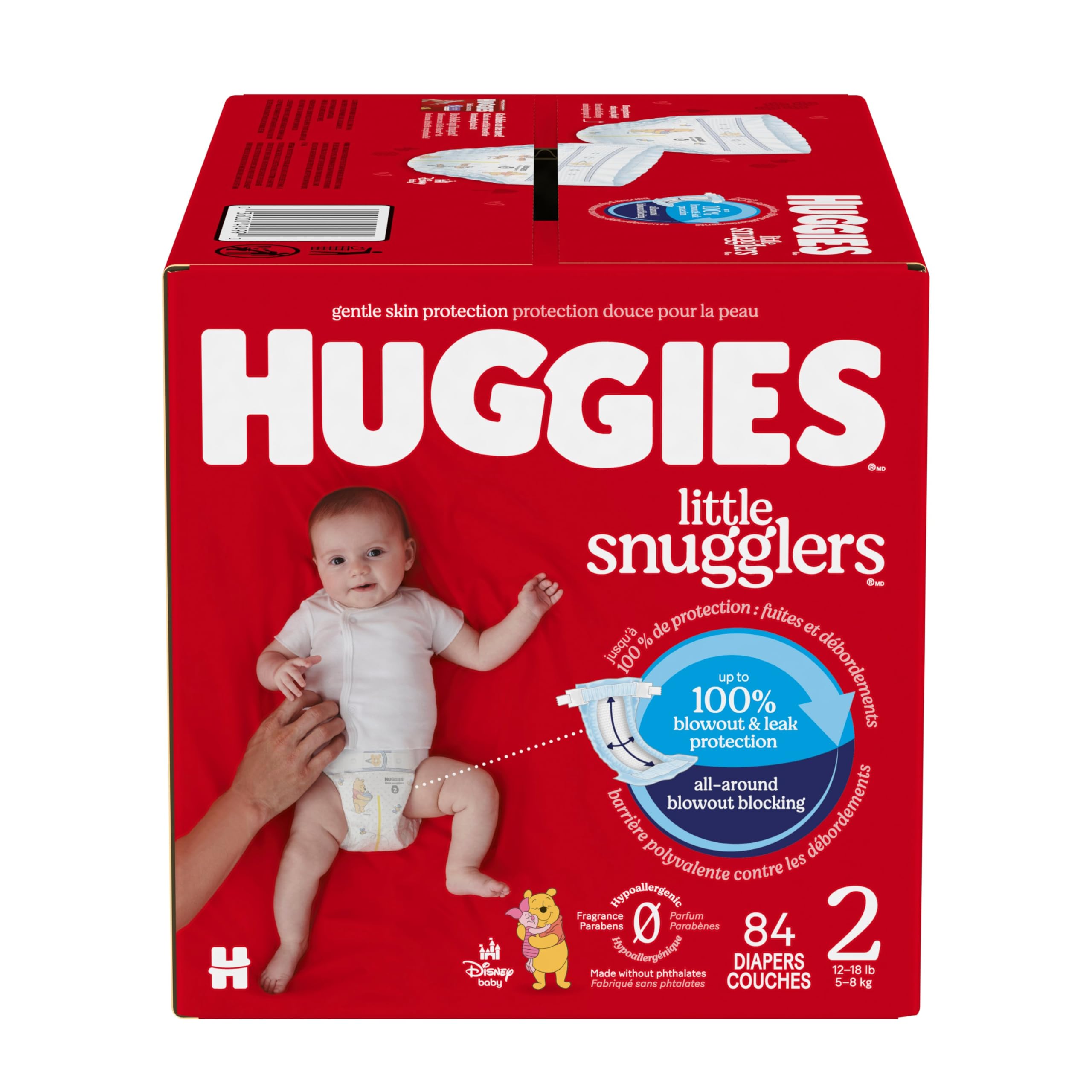 Huggies Size 1 Diapers, Little Snugglers Diapers, Size 1 (8-14 lbs), 198 Count (6 Packs of 33), Packaging May Vary