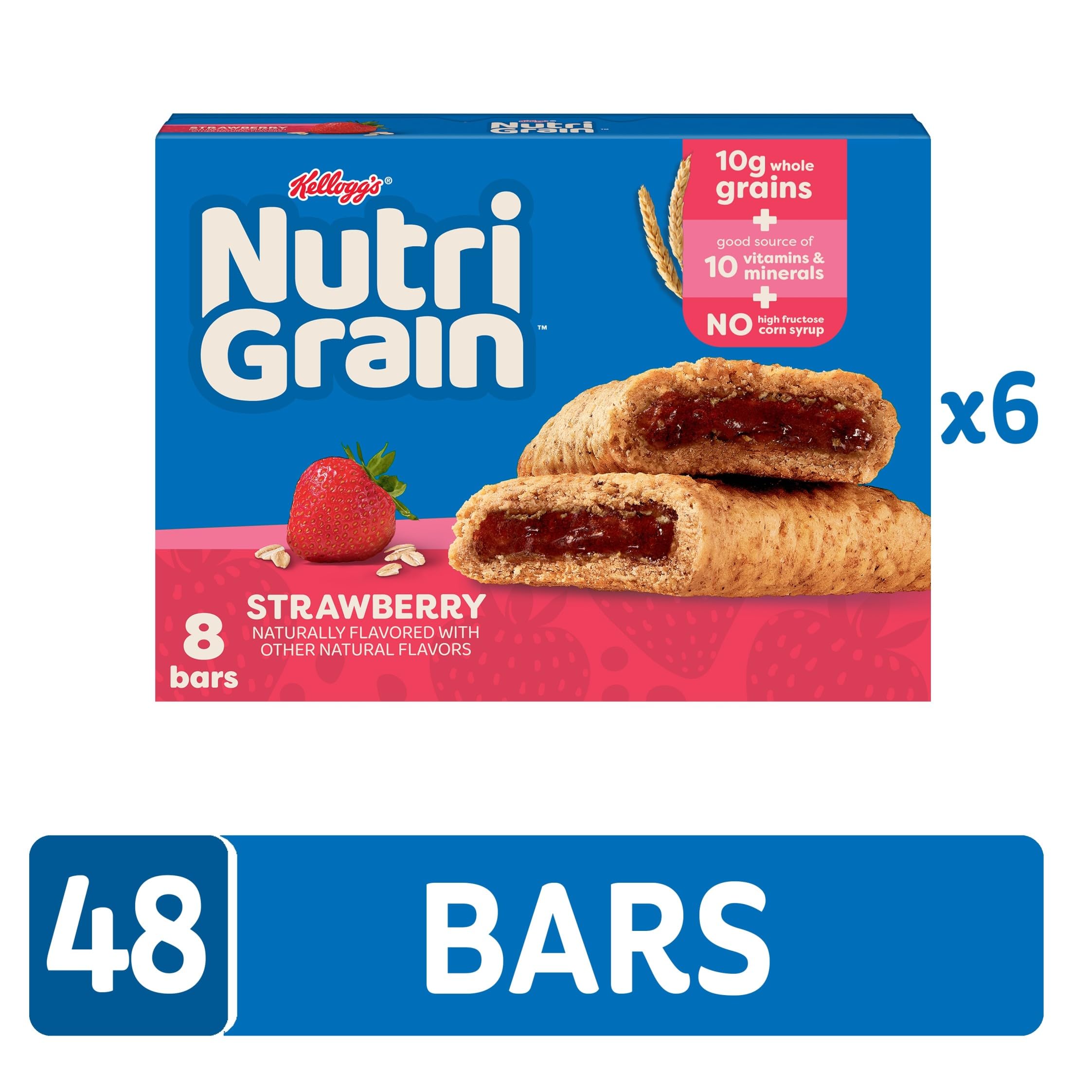 Nutri-Grain Soft Baked Breakfast Bars, Kids Snacks, Whole Grain, Variety Pack (4 Boxes, 32 Bars)