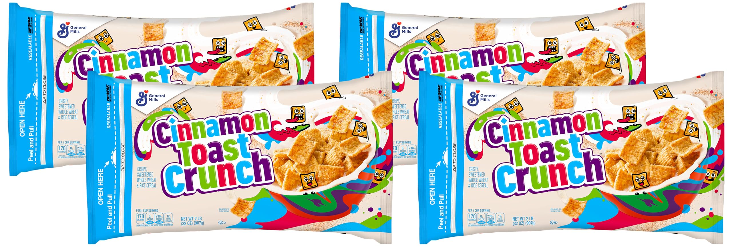 Cinnamon Toast Crunch Breakfast Cereal, Crispy Cinnamon Cereal, Value Bag, 32 oz