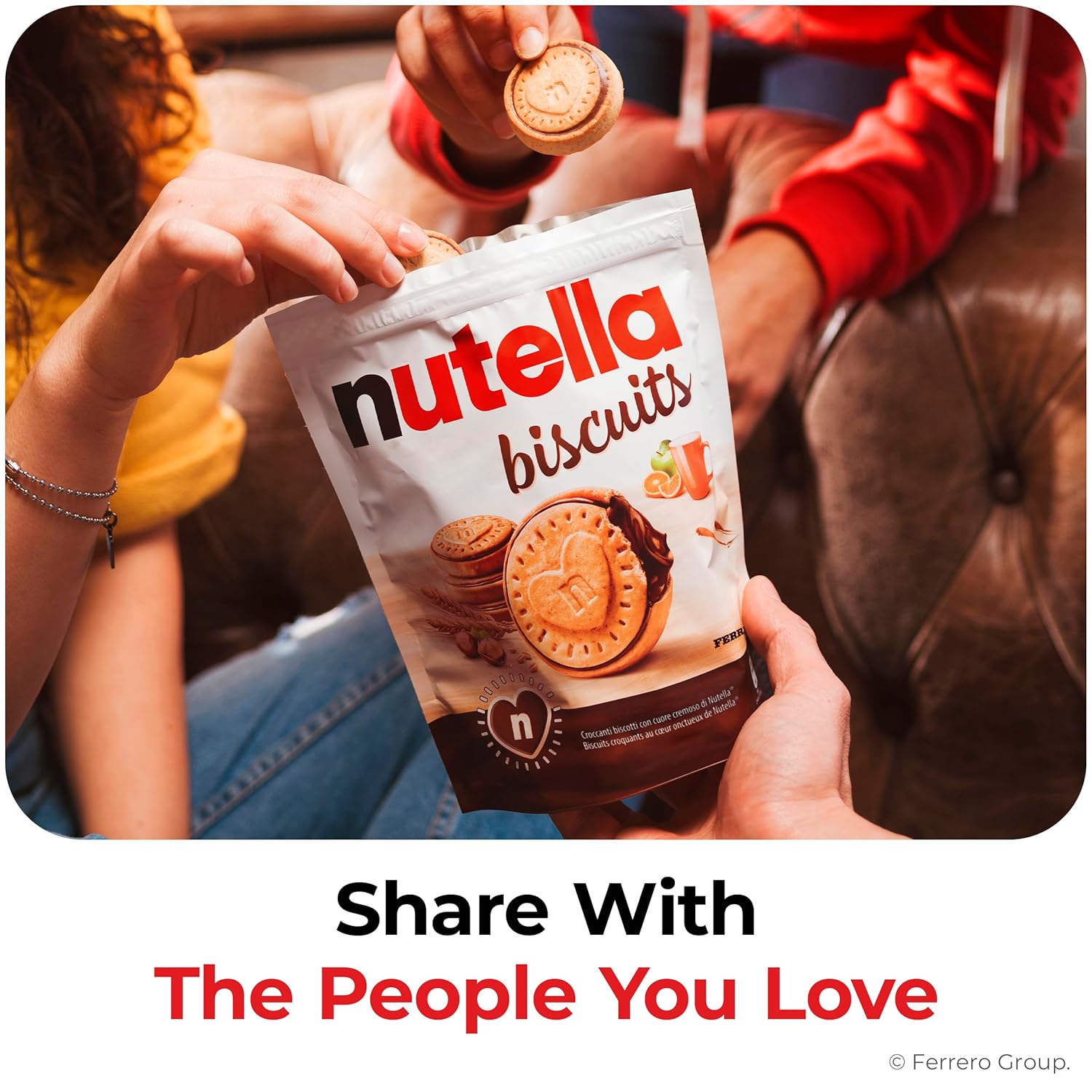 Nutella Biscuits Cookies Filled with Nutella Hazelnut Spread, Sweet Snack Pack, Holiday Christmas Cookies, 9.7 oz